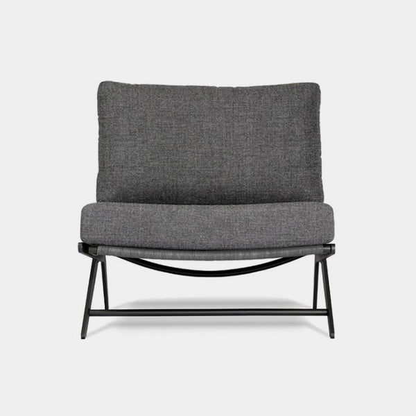 Loop Easy Chair | Aluminum Asteroid, Panama Grafito, Wicker Grey