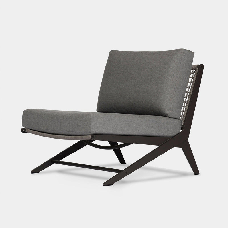 Loop Easy Chair | Aluminum Asteroid, Panama Grafito, Wicker Grey