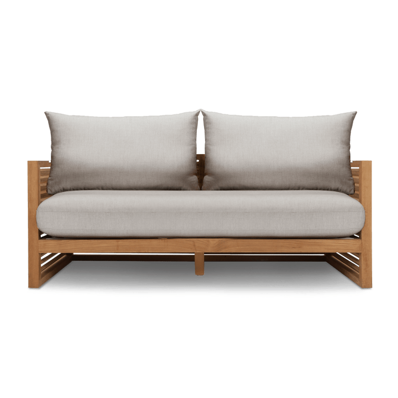 Louver 2 Seat Sofa | Teak Natural, Cast Silver, Batyline White