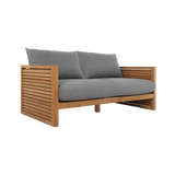 Louver 2 Seat Sofa | Teak Natural, Cast Slate, Batyline White