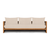 Louver 3 Seat Sofa | Teak Natural, Panama Marble, Batyline White