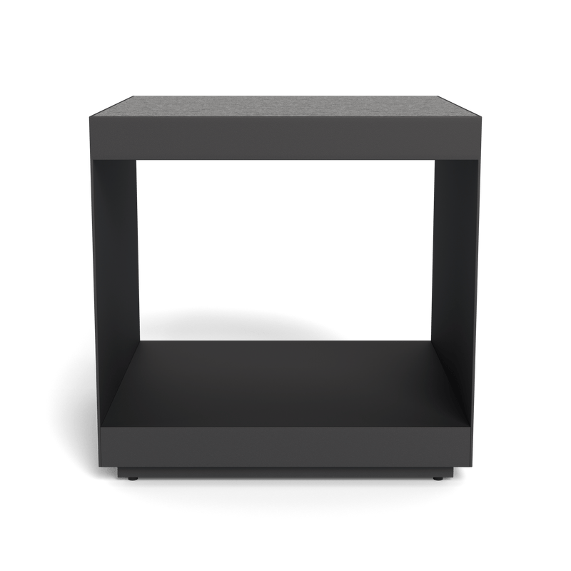 Macquarie Side Table | Aluminum Asteroid, Granite Black,