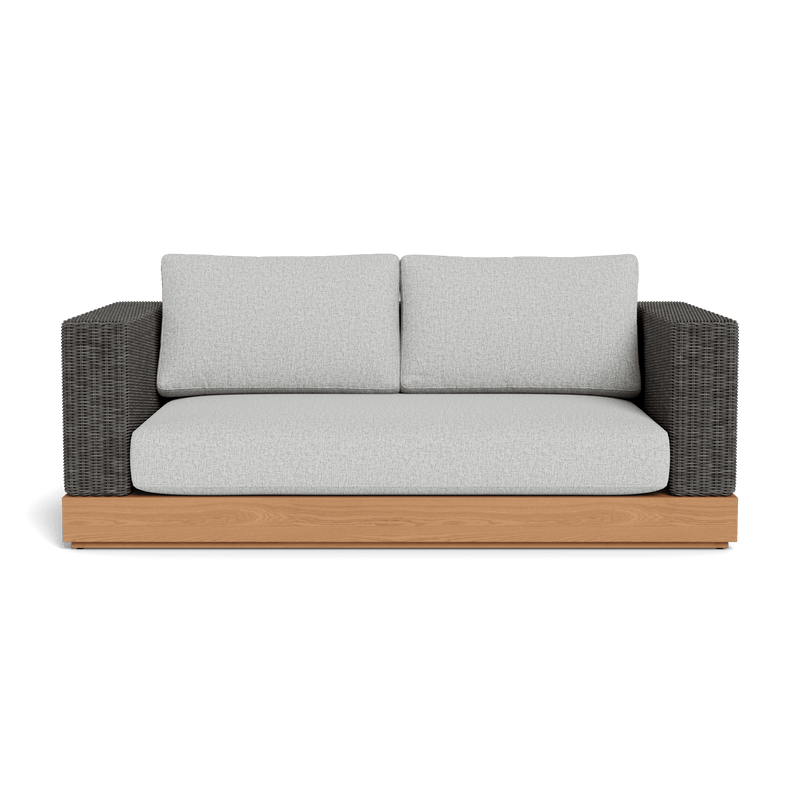 Malabar 2 Seat Sofa | Teak Natural, Copacabana Sand, Wicker Grey