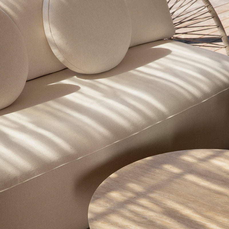 Maui 3 Seat Sofa | Rope Shell, Panama Blanco, Aluminum Taupe