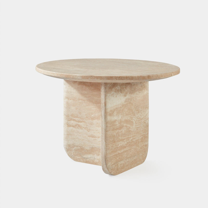Maui Round Side Table | Travertine Natural, ,