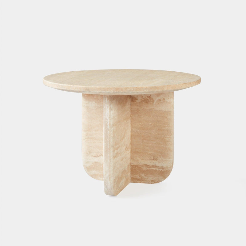 Maui Round Side Table | Travertine Natural, ,