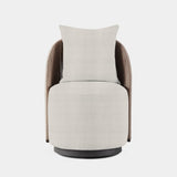 Milan Swivel Dining Chair | Aluminum Bronze, Riviera Ivory, Twisted Rope Dune