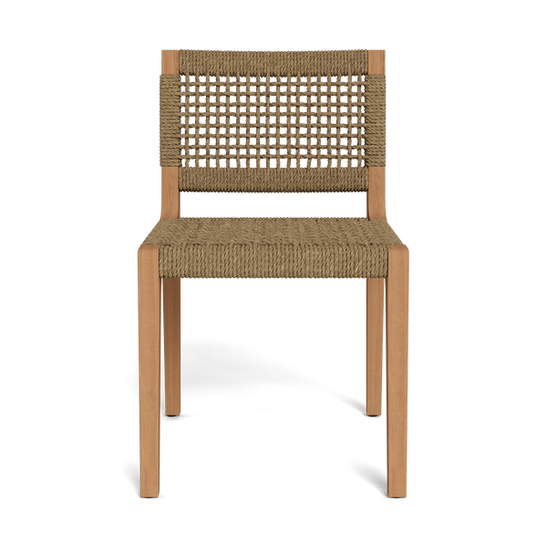 MLB Armless Dining Chair | Teak Natural, Twisted Resin Rope,