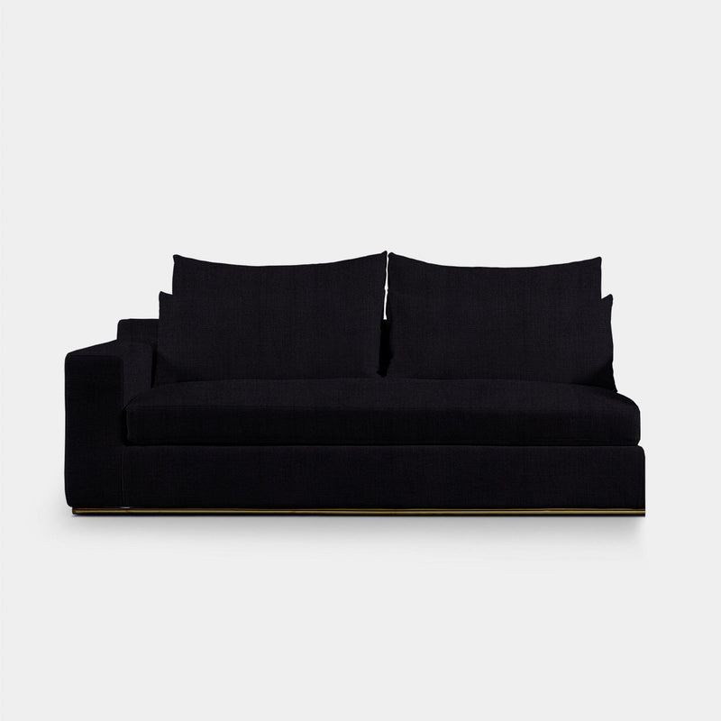 Ocean 2 Seat 1 Arm Sofa Left | Harbour Belgian Linen Black, ,