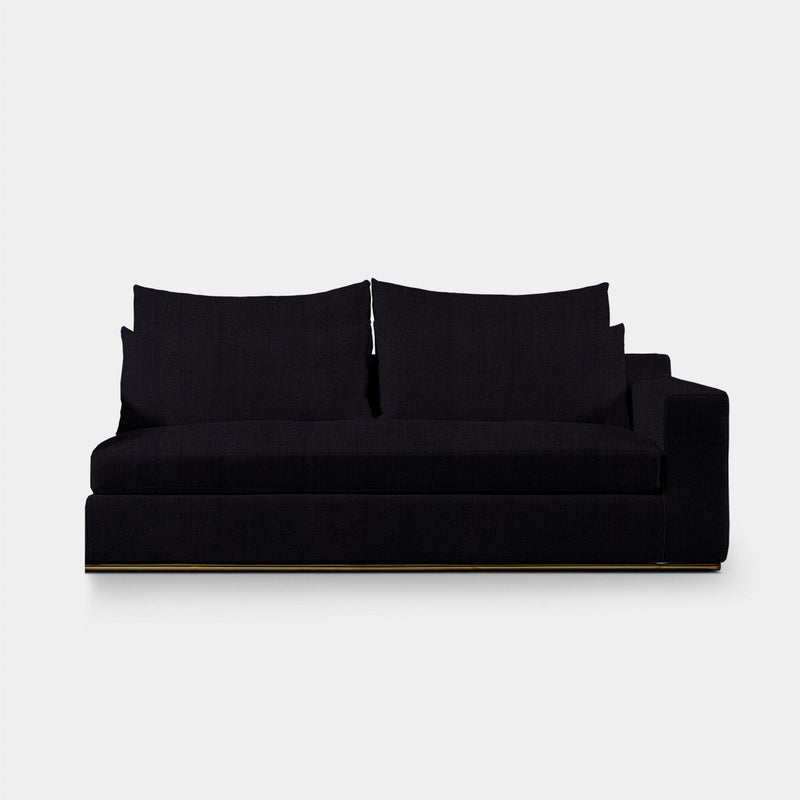 Ocean 2 Seat 1 Arm Sofa Right | Harbour Belgian Linen Black, ,