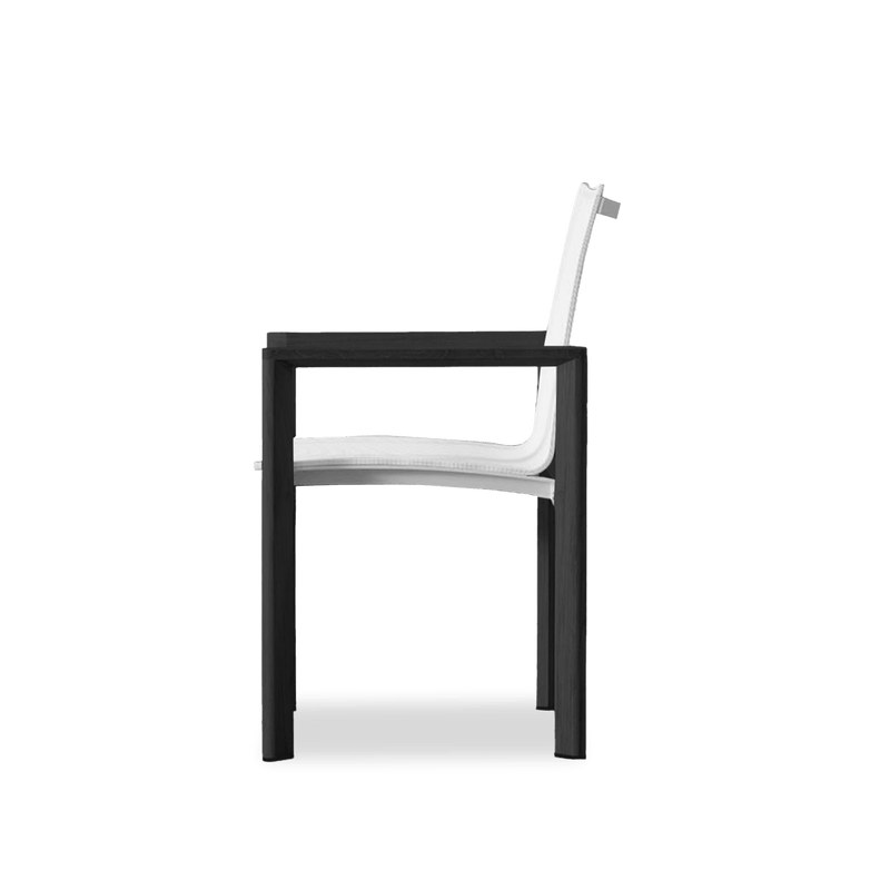 Ora Dining Chair | Teak Charcoal, Batyline White,
