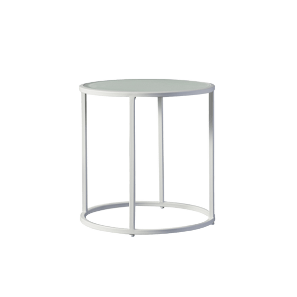 Pace Round Side Table | Aluminum White, Marble White,