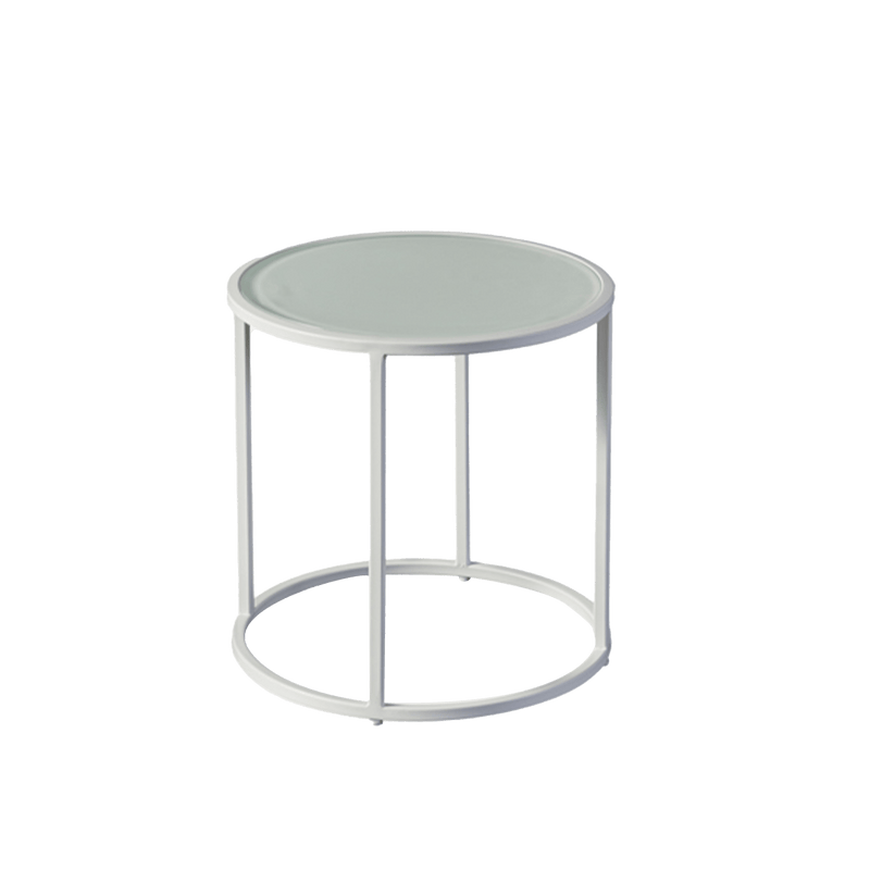 Pace Round Side Table | Aluminum White, Marble White,