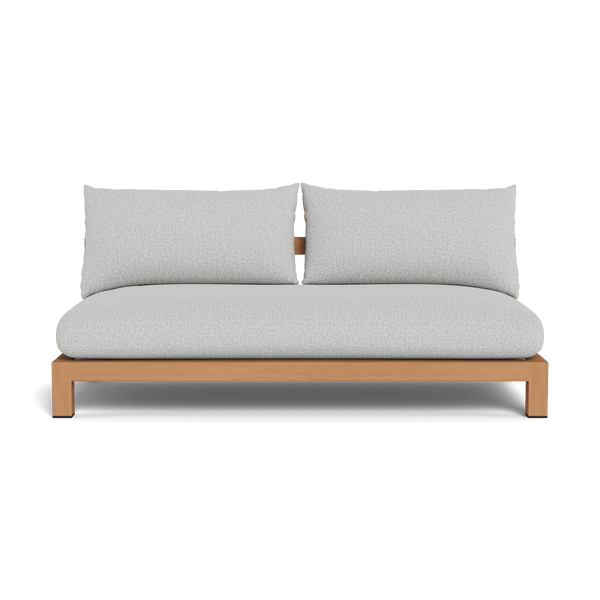 Pacific 2 Seat Armless Sofa | Teak Natural, Copacabana Sand, Batyline White