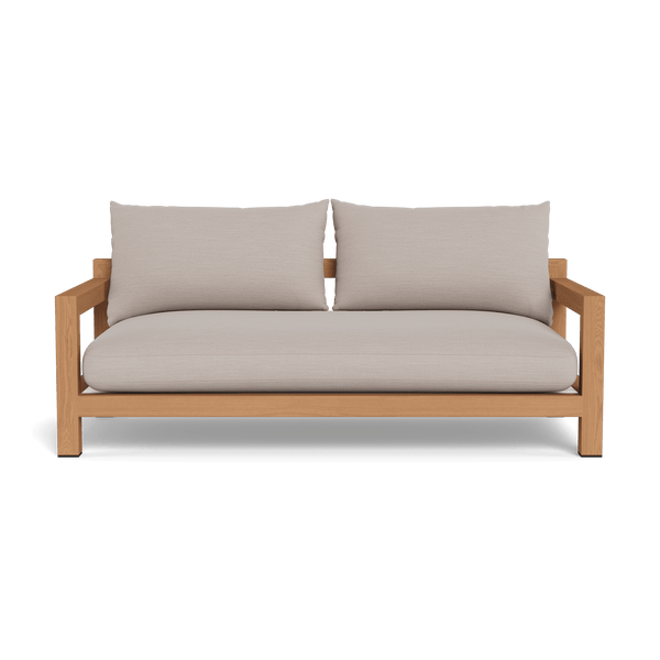Pacific 2 Seat Sofa | Teak Natural, Panama Marble, Batyline White
