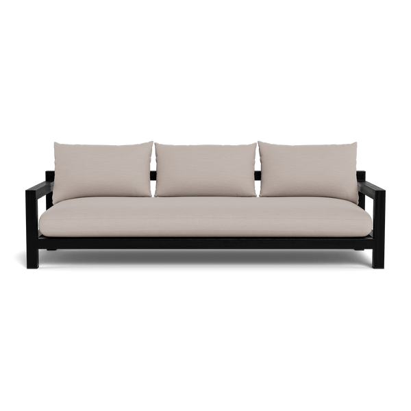 Pacific 3 Seat Sofa | Teak Charcoal, Panama Marble, Batyline Black
