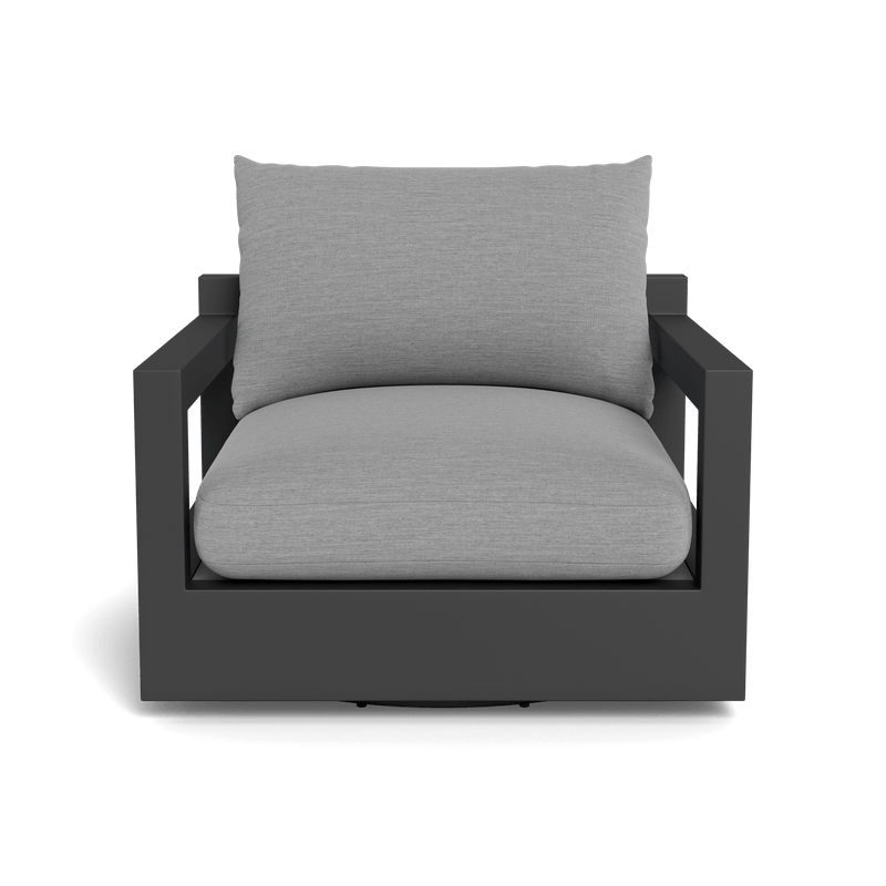 Pacific Aluminum Swivel Lounge Chair | Aluminum Asteroid, Lisos Piedra, Batyline Silver