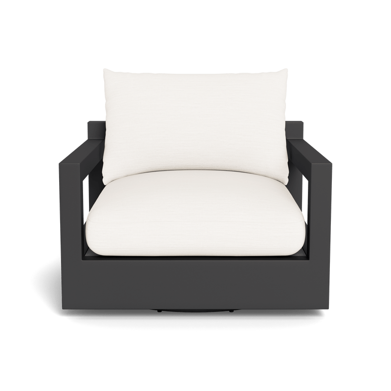 Pacific Aluminum Swivel Lounge Chair | Aluminum Asteroid, Panama Blanco, Batyline Silver