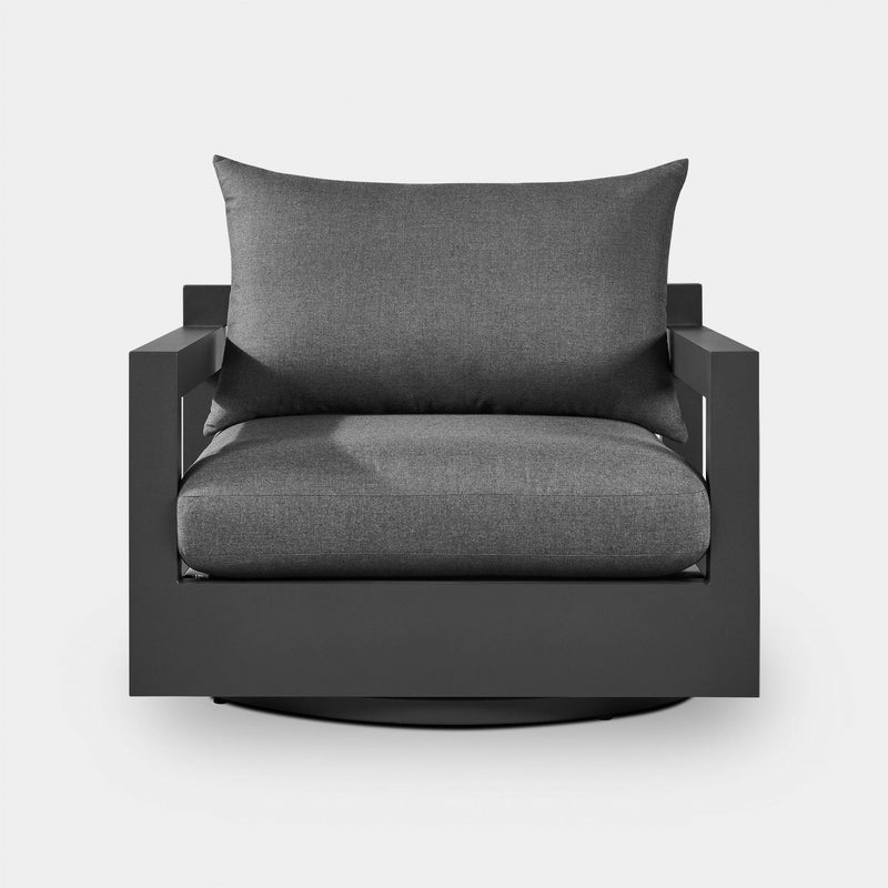 Pacific Aluminum Swivel Lounge Chair | Aluminum Asteroid, Panama Grafito, Batyline Silver