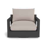 Pacific Aluminum Swivel Lounge Chair | Aluminum Asteroid, Panama Marble, Batyline Silver