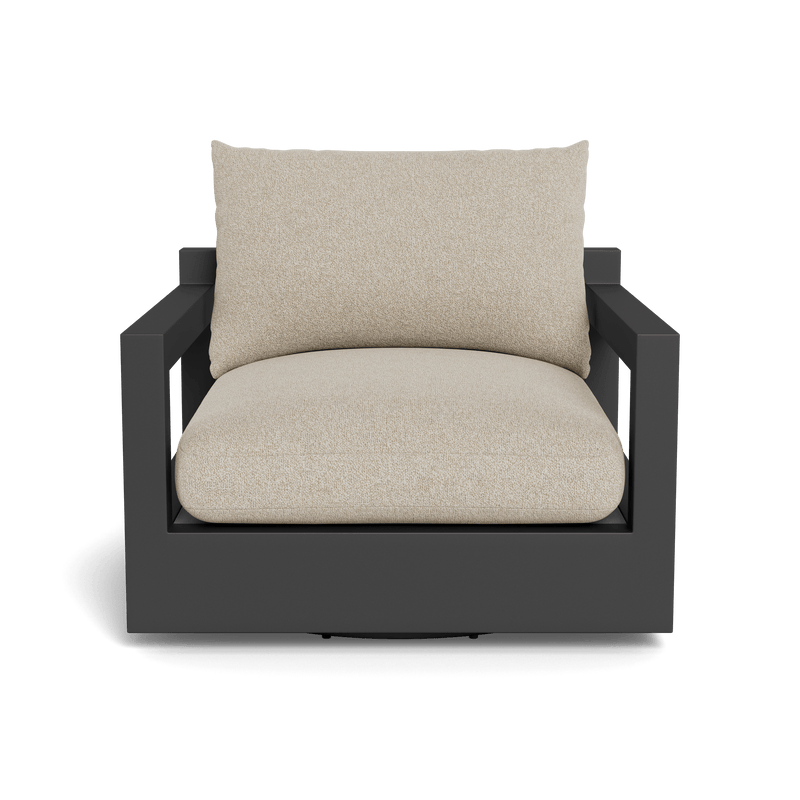 Pacific Aluminum Swivel Lounge Chair | Aluminum Asteroid, Siesta Taupe, Batyline Silver