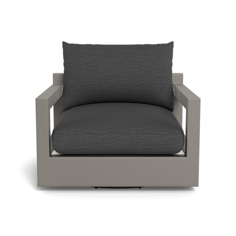 Pacific Aluminum Swivel Lounge Chair | Aluminum Taupe, Lisos Grafito, Batyline White