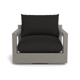 Pacific Aluminum Swivel Lounge Chair | Aluminum Taupe, Copacabana Midnight, Batyline White