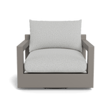 Pacific Aluminum Swivel Lounge Chair | Aluminum Taupe, Copacabana Sand, Batyline White