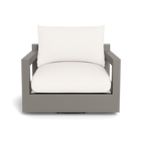 Pacific Aluminum Swivel Lounge Chair | Aluminum Taupe, Panama Blanco, Batyline White
