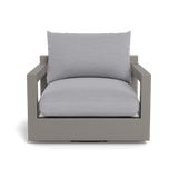Pacific Aluminum Swivel Lounge Chair | Aluminum Taupe, Panama Cloud, Batyline White