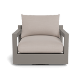 Pacific Aluminum Swivel Lounge Chair | Aluminum Taupe, Panama Marble, Batyline White