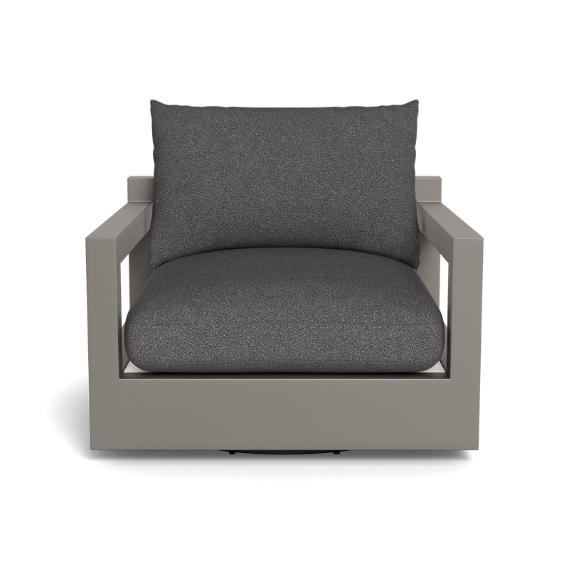 Pacific Aluminum Swivel Lounge Chair | Aluminum Taupe, Riviera Slate, Batyline White