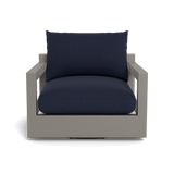 Pacific Aluminum Swivel Lounge Chair | Aluminum Taupe, Siesta Indigo, Batyline White
