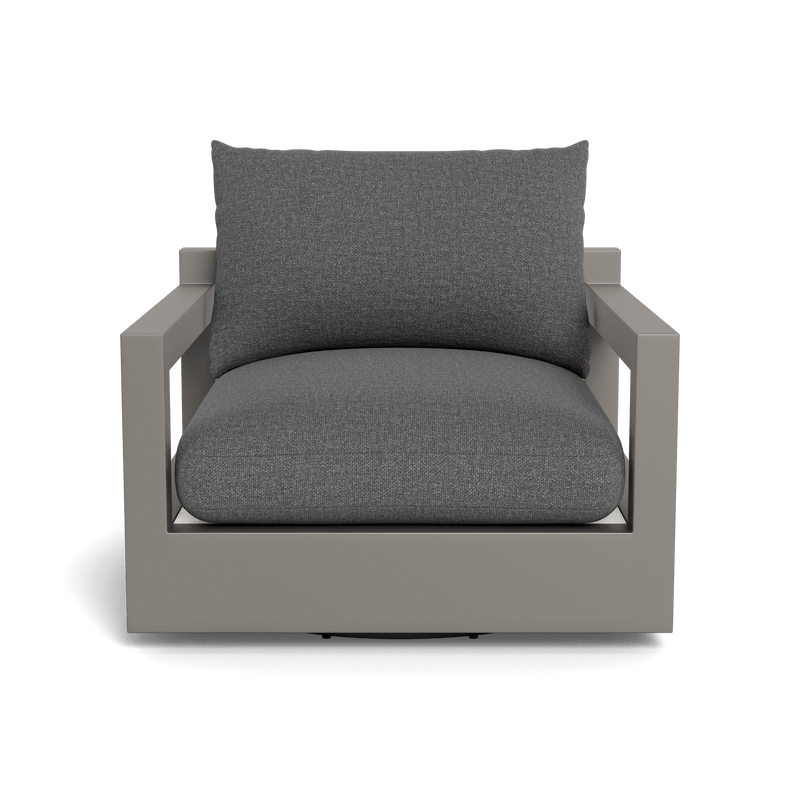 Pacific Aluminum Swivel Lounge Chair | Aluminum Taupe, Siesta Slate, Batyline White