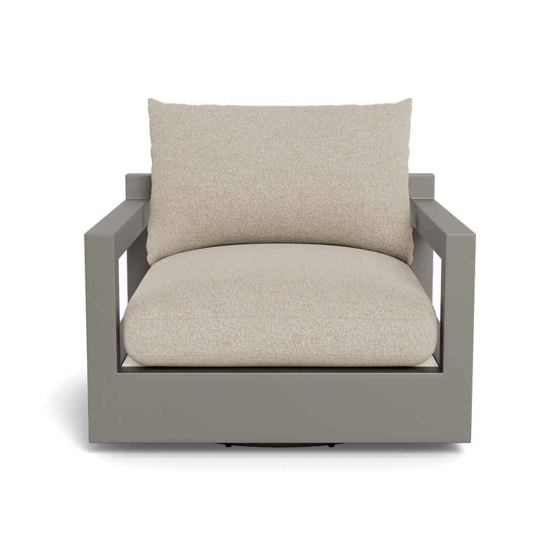 Pacific Aluminum Swivel Lounge Chair | Aluminum Taupe, Siesta Taupe, Batyline White