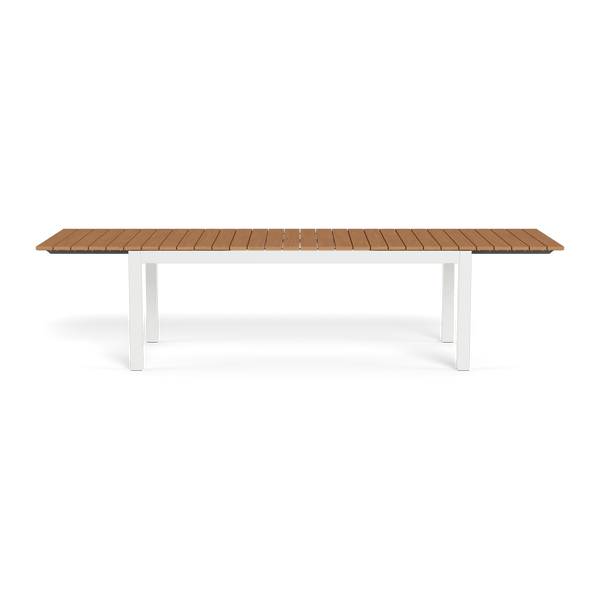 Pacific Extension Dining Table | Aluminum White, Teak Natural,