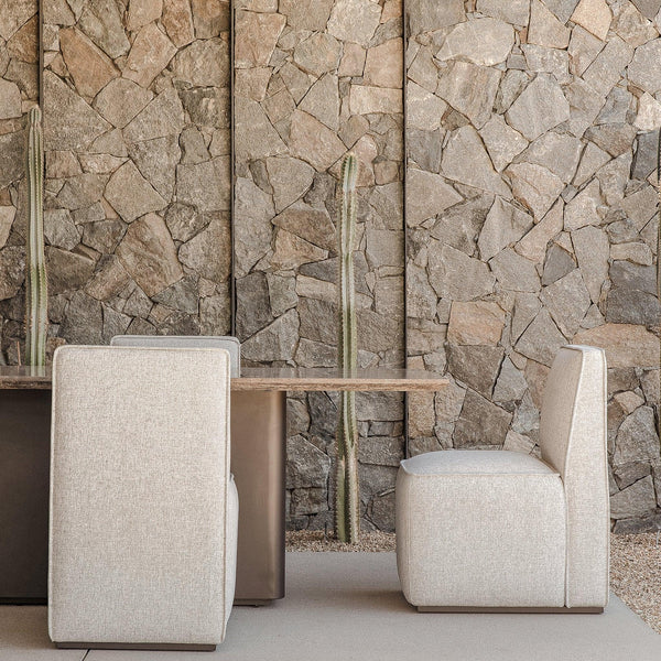 Santorini Outdoor Armless Dining Chair | Aluminum Asteroid, Panama Grafito,