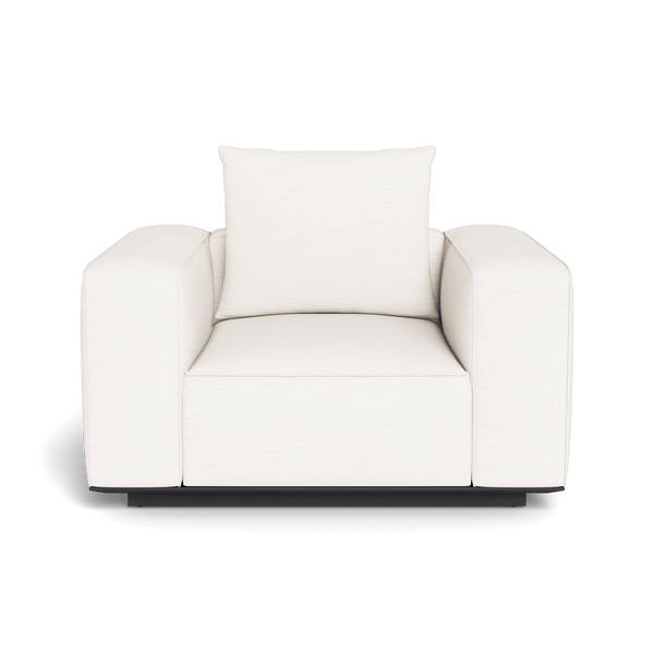 Santorini Outdoor Lounge Chair | Aluminum Asteroid, Panama Blanco,