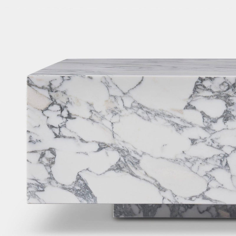 Siena Rectangle Plinth Coffee Table | Marble Arabescato, ,