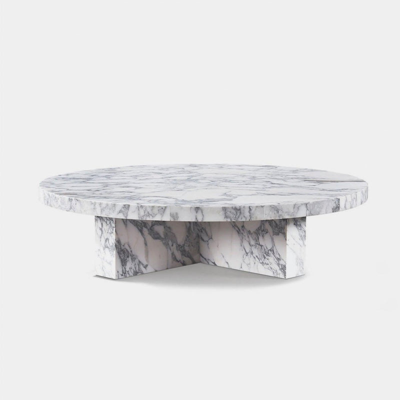 Siena Round Plank Coffee Table | Marble Arabescato, ,