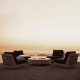Tulum Armless Lounge Chair | Teak Natural, Panama Grafito,