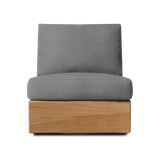 Tulum Armless Swivel Lounge Chair | Teak Natural, Lisos Piedra,