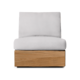 Tulum Armless Swivel Lounge Chair | Teak Natural, Panama Blanco,