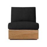 Tulum Armless Swivel Lounge Chair | Teak Natural, Panama Grafito,