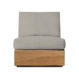 Tulum Armless Swivel Lounge Chair | Teak Natural, Panama Marble,