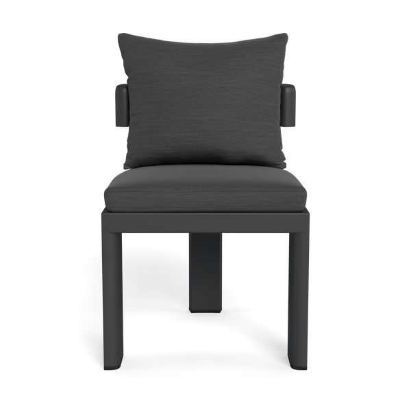 Victoria Armless Dining Chair | Aluminum Asteroid, Panama Grafito,