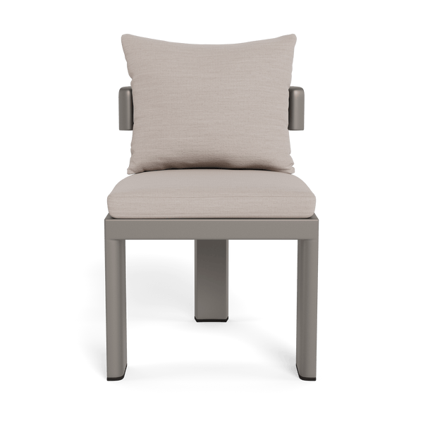 Victoria Armless Dining Chair | Aluminum Taupe, Panama Marble,