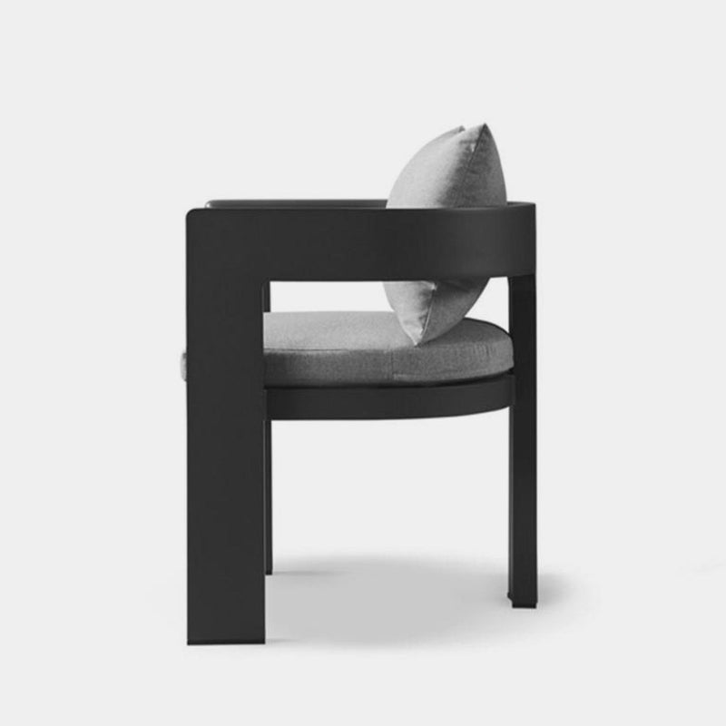 Victoria Dining Chair | Aluminum Asteroid, Panama Grafito,