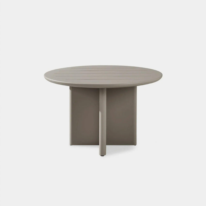 Victoria Slatted Round Dining Table 48" | Aluminum Asteroid, ,