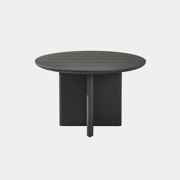Victoria Slatted Round Dining Table 48" | Aluminum Asteroid, ,